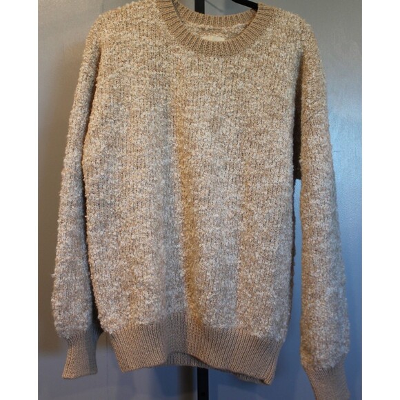 MATE The Label Alpaca Pima Cotton Sweater NWOT SZ L Ethical Undyed BEIGE $225 - Picture 4 of 6